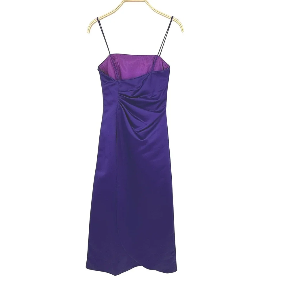 Scott McClintock Evening Gown Womens‎ 6 Purple Satin Ruched 90s Vintage